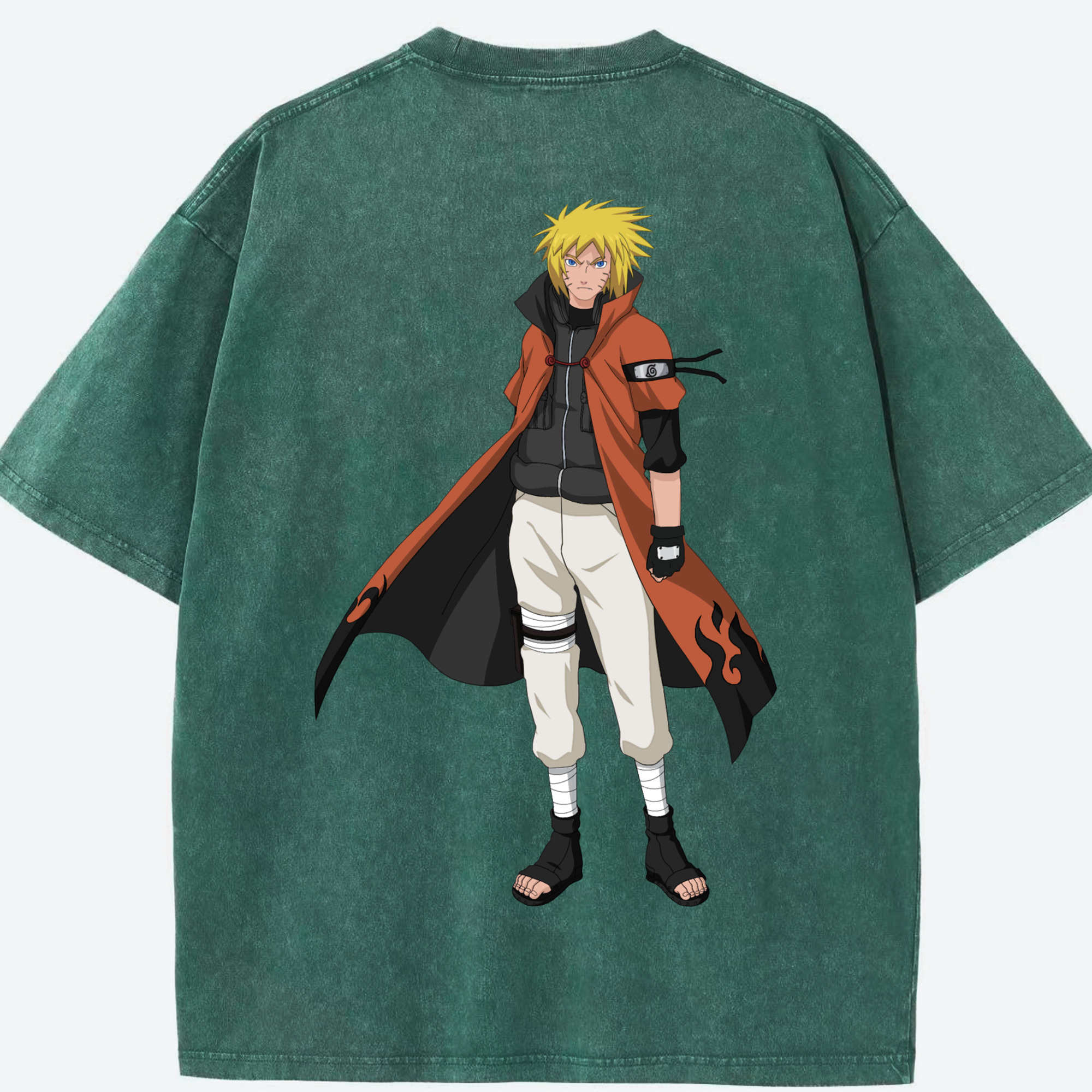 （画像用） NARUTO -ナルト- うずまき ナルト Uzumaki Naruto 綿100% ヴィンテージ風 半袖Tシャツ（背面プリント）